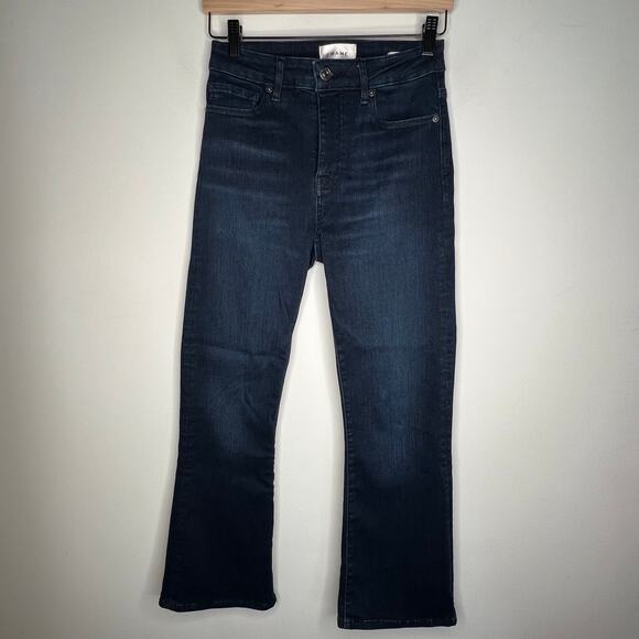 FRAME Le Crop Mini Boot Dark Wash Jeans Size 26 - Picture 2 of 7